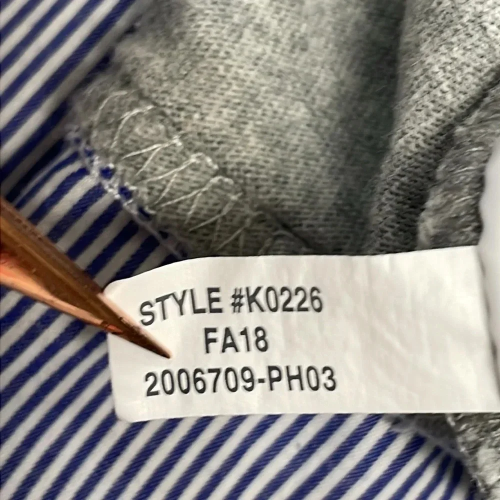 J. Crew Mercantile Boatneck Long Sleeve Gray Tee with Faux Layered Look L